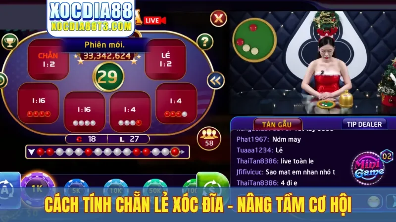 Cách tính chẵn lẻ xóc đĩa