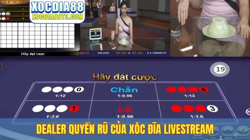 Dealer quyến rũ của xóc đĩa livestream