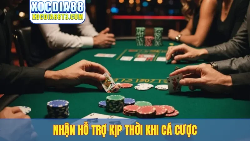 Nhận hỗ trợ kịp thời khi cá cược