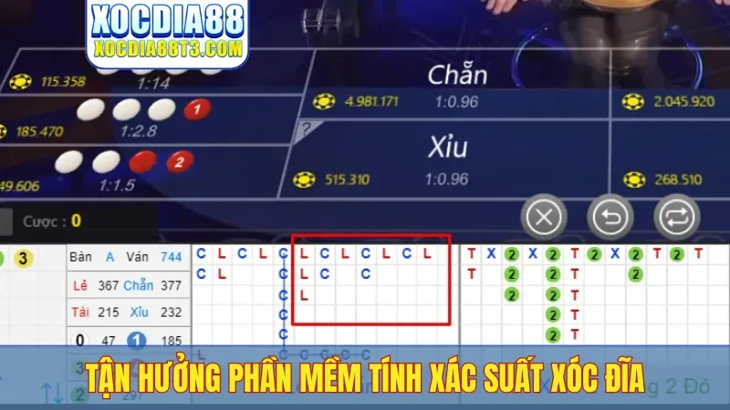 Tận hưởng phần mềm tính xác suất xóc đĩa